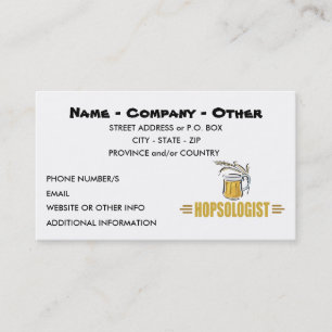 Funny Beer Lovers Humourous HOPSOLOGIST Business Card