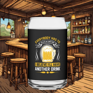 Funny beer lovers word art can glass