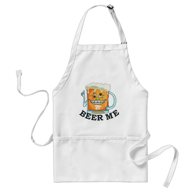 Funny Beer Me Cartoon Mug Standard Apron (Front)