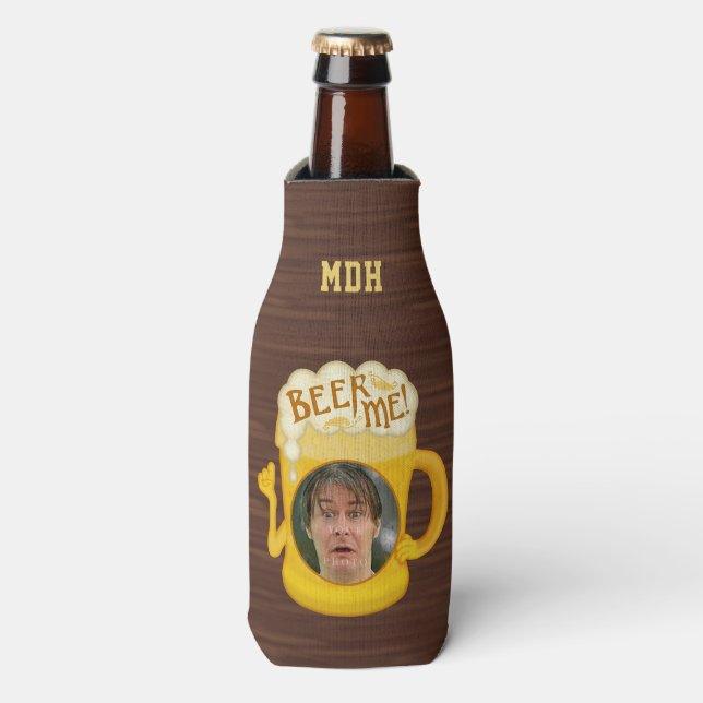 Funny Beer Me Drinking Humour | Personalized Photo Bottle Cooler (Bottle Front)