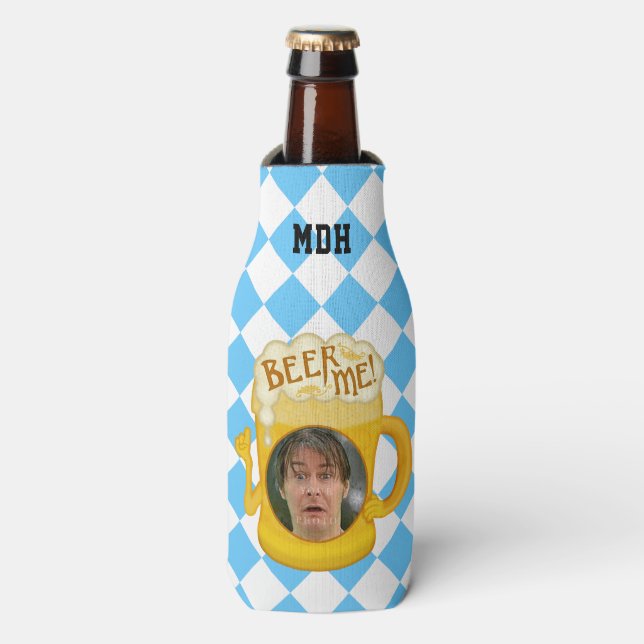Funny Beer Me Oktoberfest Drinking Humour | Photo Bottle Cooler (Bottle Front)