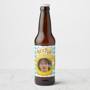 Funny Beer Me Oktoberfest Drinking Humour   Photo Bottle Label