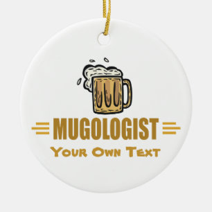 Funny Beer Mug Ceramic Ornament