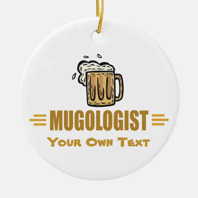 Funny Beer Mug Ceramic Ornament (Front)