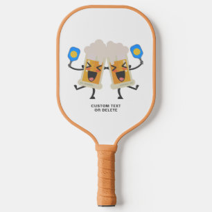 Funny Beer Mugs Playing Pickleball Custom Text Pickleball Paddle