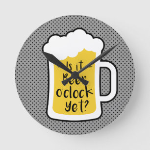 Funny Beer O'Clock Round Clock