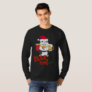 FUNNY BEER PONG Penguin Christmas T-Shirt