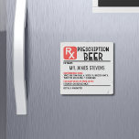 Funny Beer Prescription Personalized Name Stone Magnets<br><div class="desc">This fun modern design features a personalized prescription for beer. Personalize by editing the text in the text box provided.  #beer #gifts #giftsforhim #giftsformen #barware #kitchen #magnets</div>