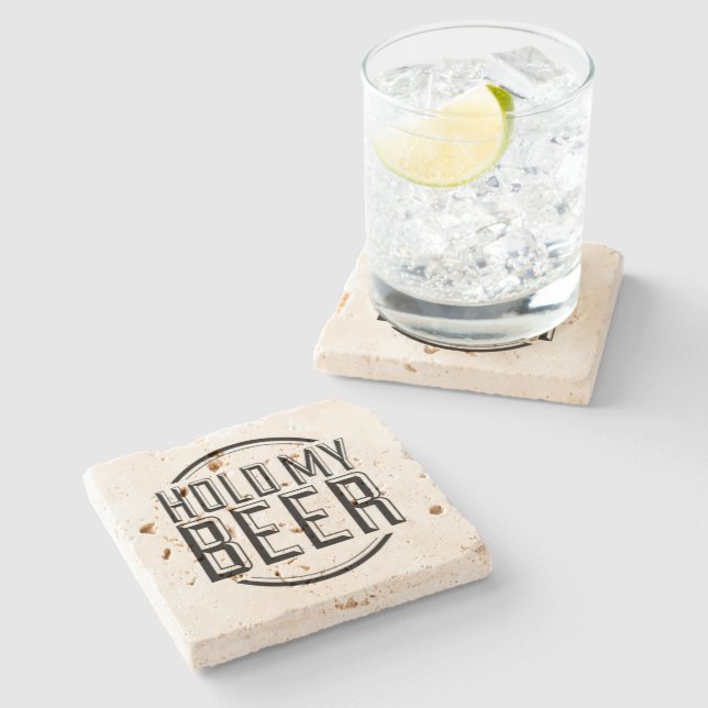 Funny Beer Quote Hold My Beer Stone Coaster (Side)