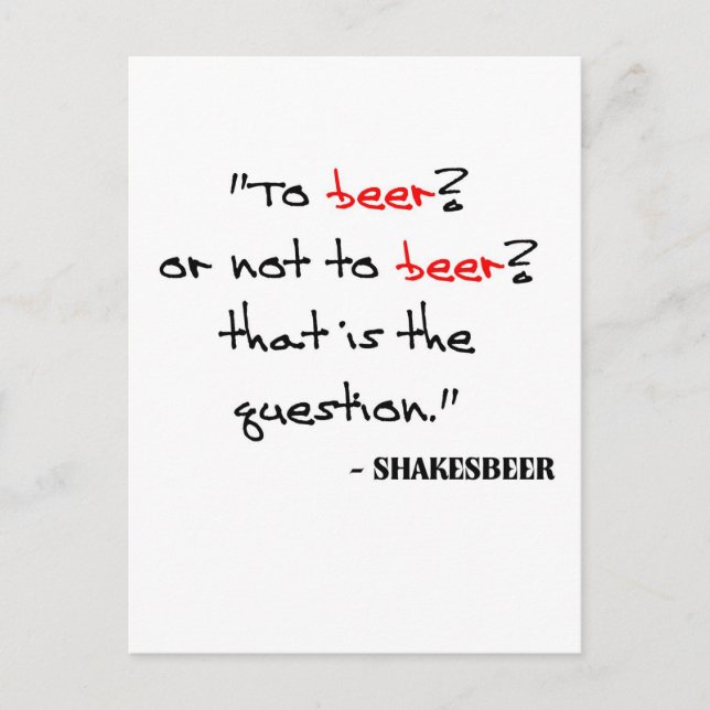 Funny Beer Quote Postcard (Front)