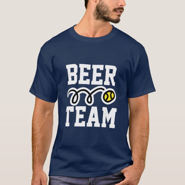 Funny 'Beer Team' tennis t-shirt (Front)