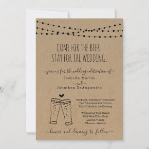 Funny Beer Theme Wedding Invitation