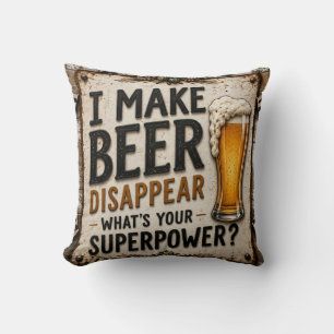 Funny Beer Throw Pillow