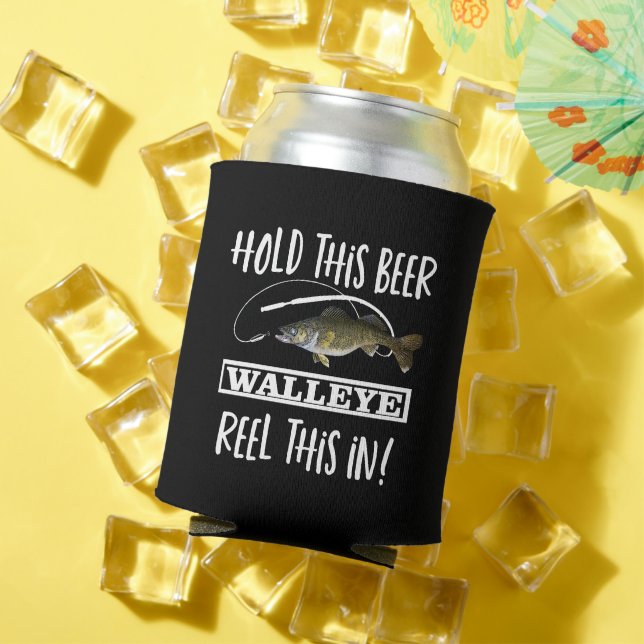 Funny Beer Walleye Fishing Pun Can Cooler (In Situ Summer)