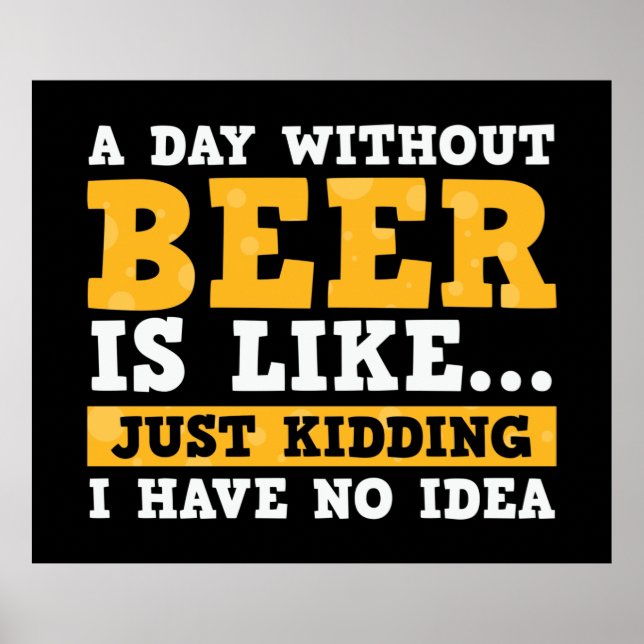 funny beer word art home bar mancave poster (Front)