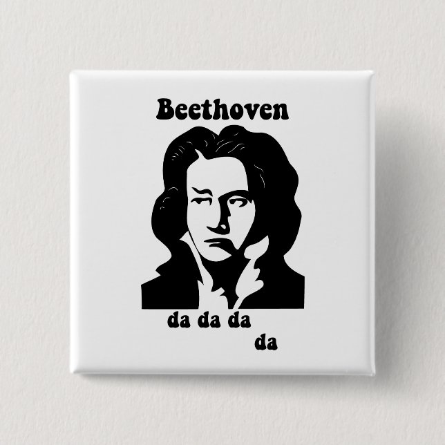 Funny Beethoven 2 Inch Square Button (Front)