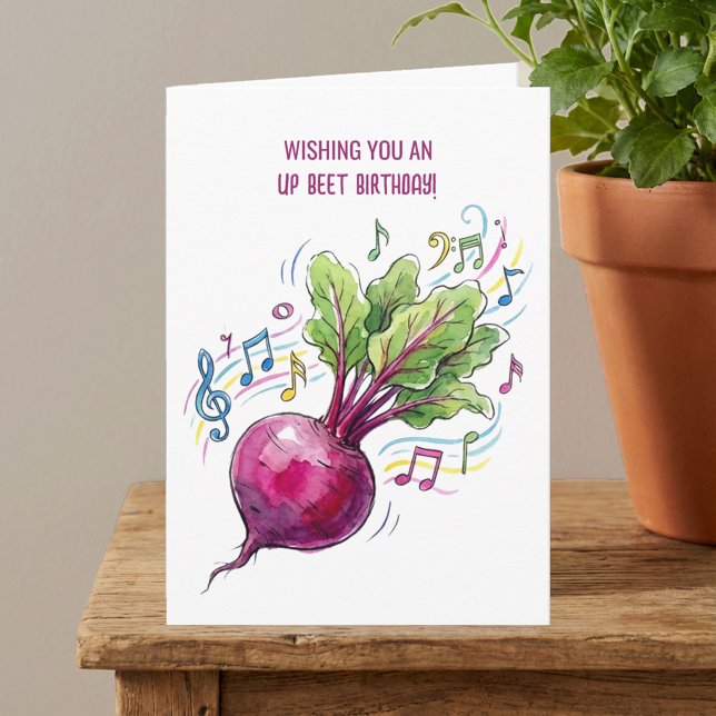Funny Beetroot Up Beat Personalized Birthday Card (Funny Up Beat Beetroot Personalized Birthday Card)