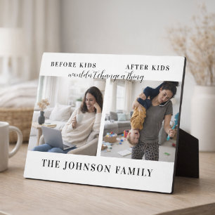 Funny Before & After Kids Mother's Day 2 Photo Plaque