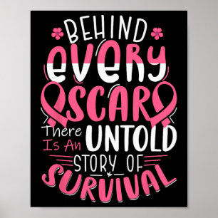 Funny Behind Every Scar Untold Story Breast Cancer Poster