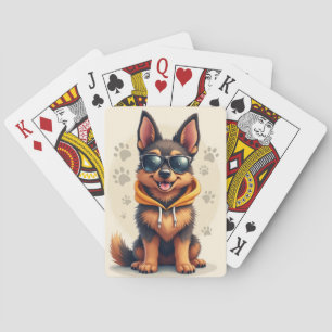 Funny Belgian Shepherd Kawaii Dog Playing Cards