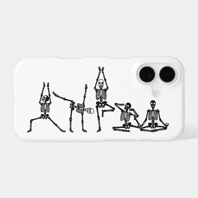 Funny Bendy Yoga Skeletons - Humorous Phone Case (Back Horizontal)