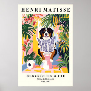 Funny Bernese Mountain Dog Art - Matisse Style Poster