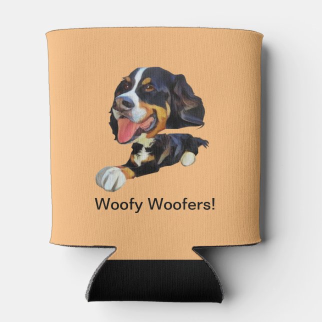 Funny Bernese Mountain Dog Can Cooler (Back)