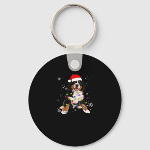 Funny Bernese Mountain Dog Lights Christmas Matchi Keychain