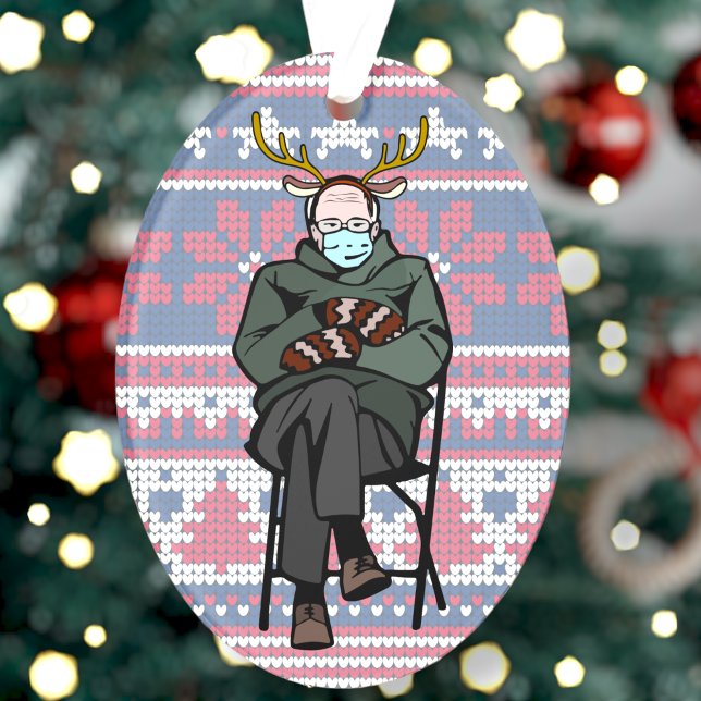 Funny Bernie Sanders Ornement de Noël acrylique (Créateur téléchargé)