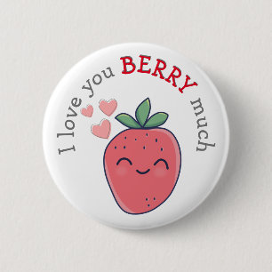 Funny Berry I Love You 2 Inch Round Button