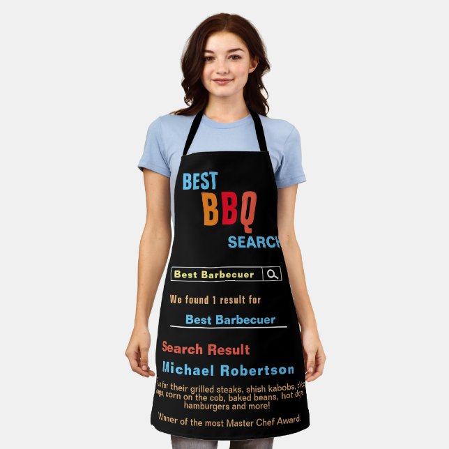 Funny Best BBQ Search All-Over Print Apron (Worn)