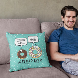 Funny Best Dad Ever Cute Fathers Day Throw Pillow