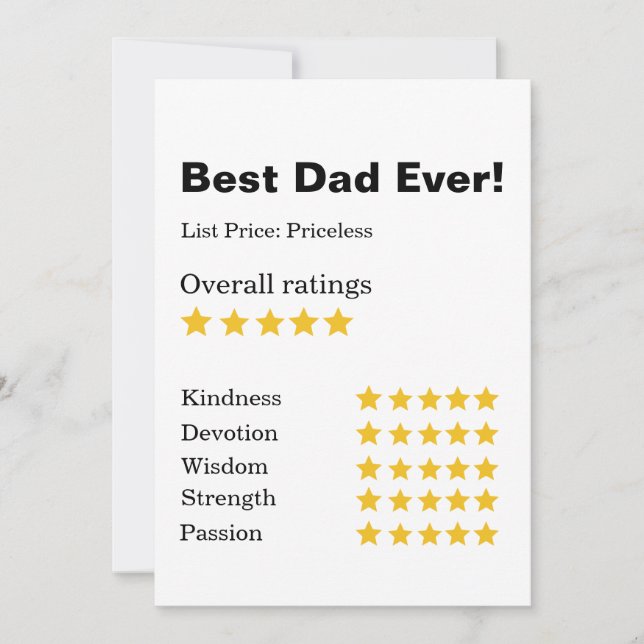 Funny Best Dad Ever Father's Day Personalized Card (Front)