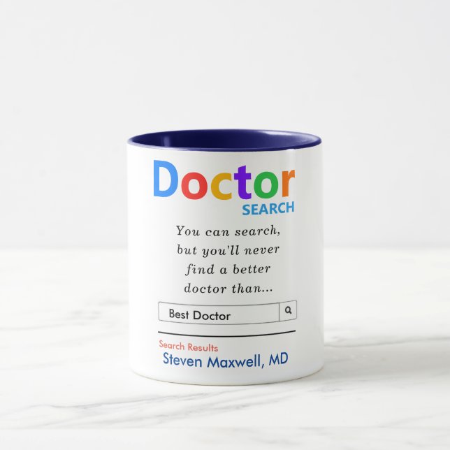 Funny Best Doctor Search Thanks Mug (Center)