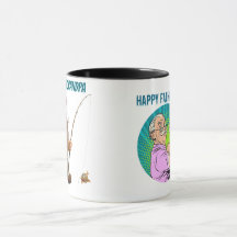 Funny Best Fishing Grandpa Cartoon Character Gift
