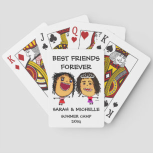 Funny Best Friends Cartoon Playing Cards