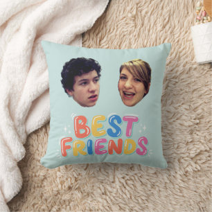 Funny Best Friends Custom Photo Template Throw Pillow