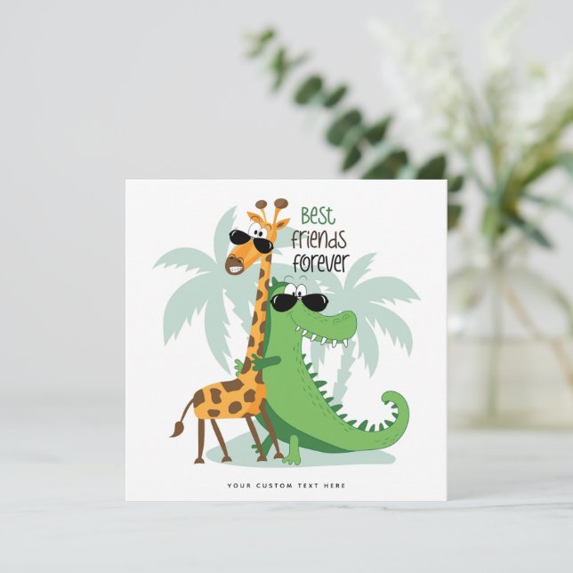 Funny Best Friends Ever Greeting Card (Standing Front)