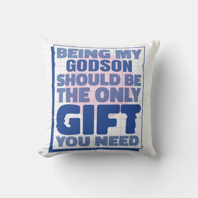 Funny Best Gift for Godson Birthday Christmas Throw Pillow (Front)