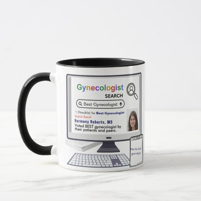 Funny Best Gynecologist Search Result With Photo Mug (Left)