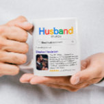 Funny Best Husband Ever Search Results With Photo Coffee Mug<br><div class="desc">Custom “Best Husband Ever” search mugs are a fun, heartfelt, and unique way to celebrate the man you love. Designed to look like a playful search engine result, this personalized mug allows you to add a custom search term, your husband’s name, a favourite photo, and a sweet personal message, making...</div>