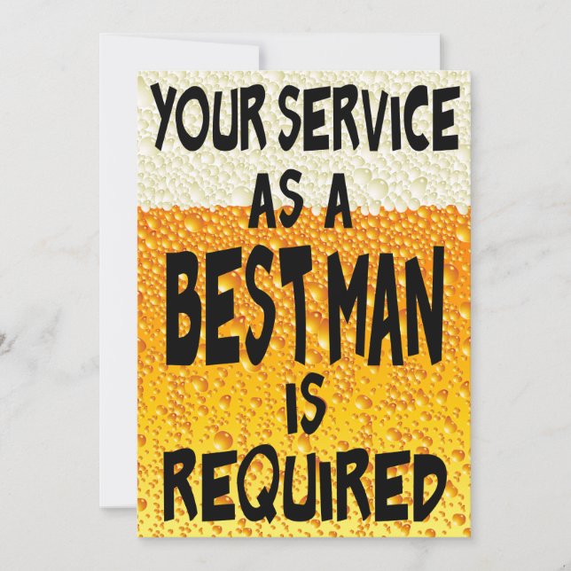 Funny Best Man Beer Proposal Invitation (Front)