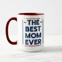 Funny Best Mom Ever Modern Navy Blue Mother's Day
