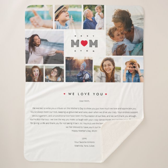 Funny Best Mom Ever Mother's Day 10 Photos collage Sherpa Blanket (Front)