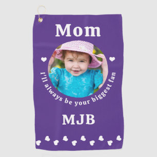 Funny Best Mom Ever Purple Photo Golf Towel
