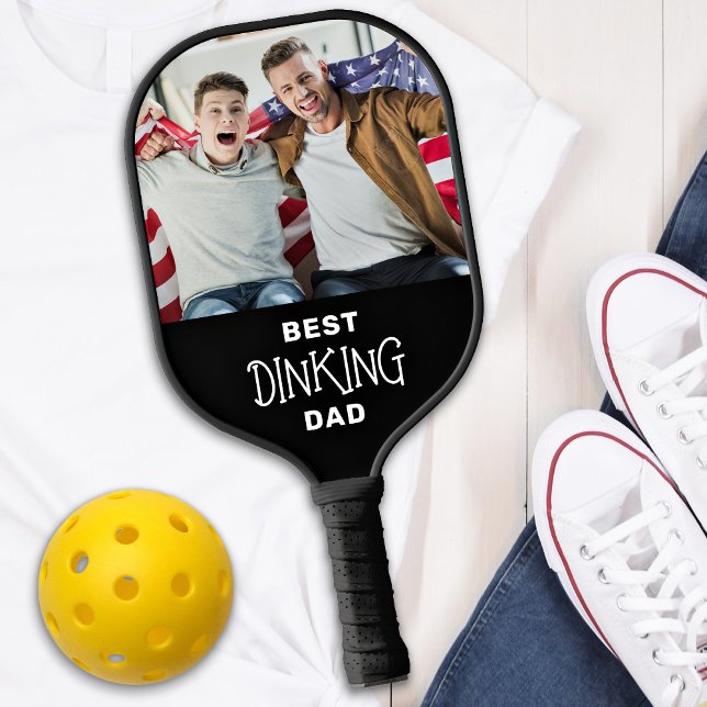 Funny Best Pickleball Dad Personalized 2 Photo Paddle (Creator Uploaded)