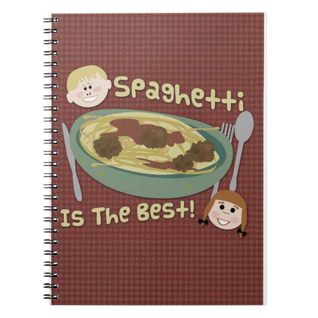 Funny Best Spaghetti Fun Vintage Cartoon Motto Notebook (Front)