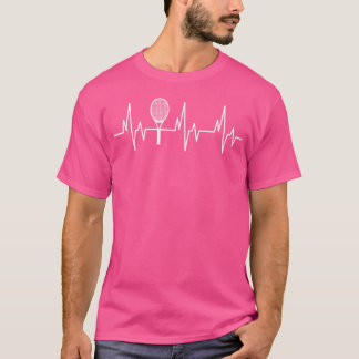 Funny Best Tennis Player Fans Ekg Heartbeat T-Shirt