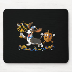 Funny Bet Hound Dreidel Menorah Hanukkah Kids Wome Mouse Pad