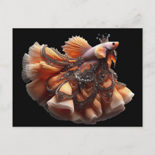Funny Betta Fish Fashion Postcard